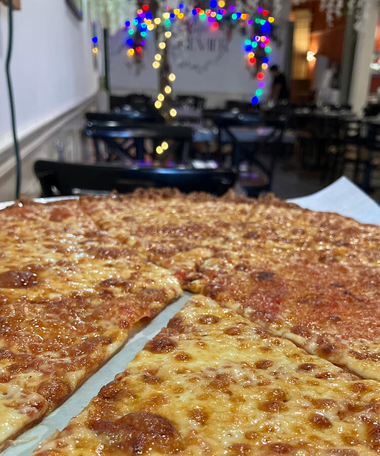 Thin crust bar pie from Cafe Crevier Thin crust bar pie from Cafe Crevier